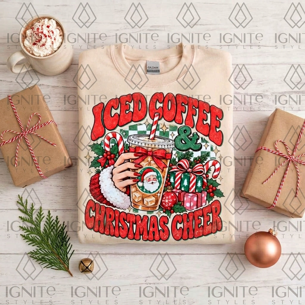 Iced Coffee Christmas Cheer Sweatshirt - Made to Order